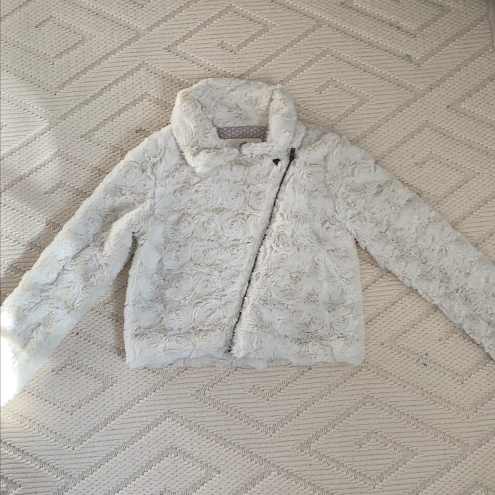 Tucker and Tate white faux fur jacket